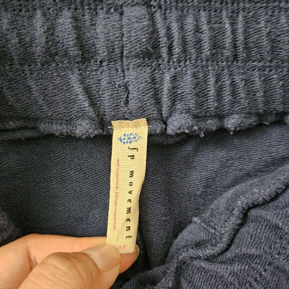 Free People Movement Joggers Small Blue French Terry Drawstring Sweatpants - Picture 2 of 10